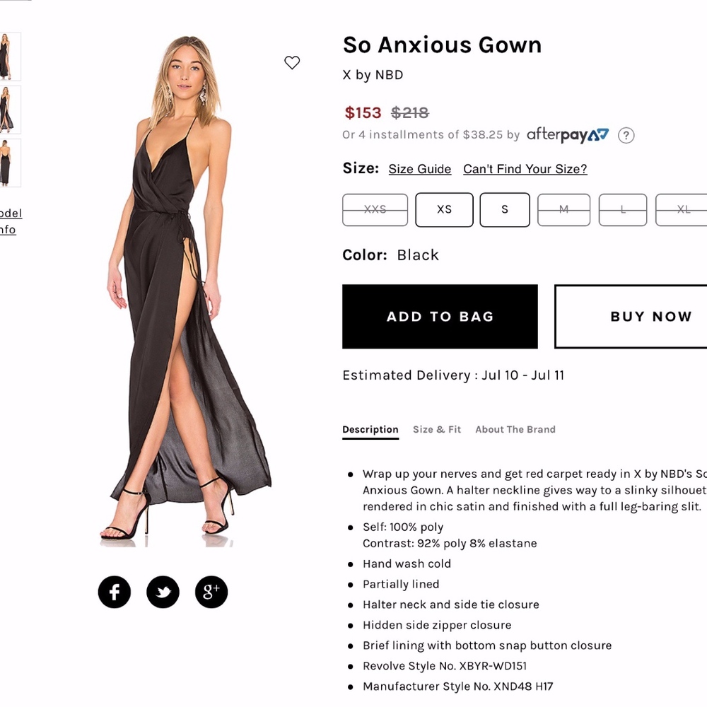 REVOLVE- Black So Anxious Gown